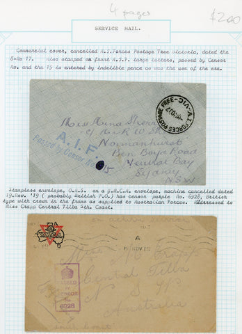 Military Mail 6 Items Postage Free Cover Postcards & Photo of S.S. Nemo at Port Said