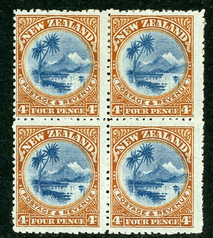 New Zealand SG262 4d Block of 4 Stamps No Watermark Mint
