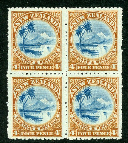 New Zealand SG322 4d Block of 4 Stamps Perf 14 Mint Unhinged
