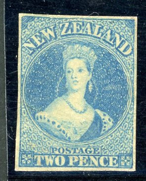 New Zealand SG 10 (CP A2c (3))  2d Two Pence Blue on White Paper