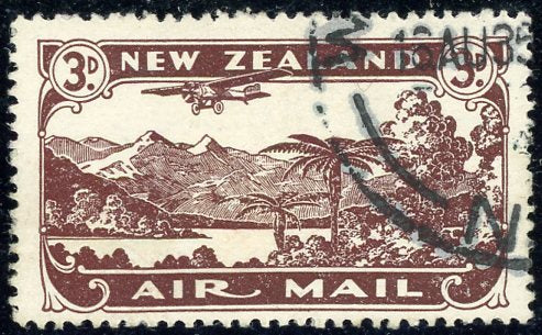 NZ New Zealand SG 548a 3d chocolate airmail Rare Perforation 14x15 VFU