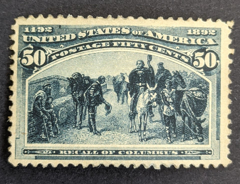 USA Scott# 240 50c Columbus slate blue Mint part gum