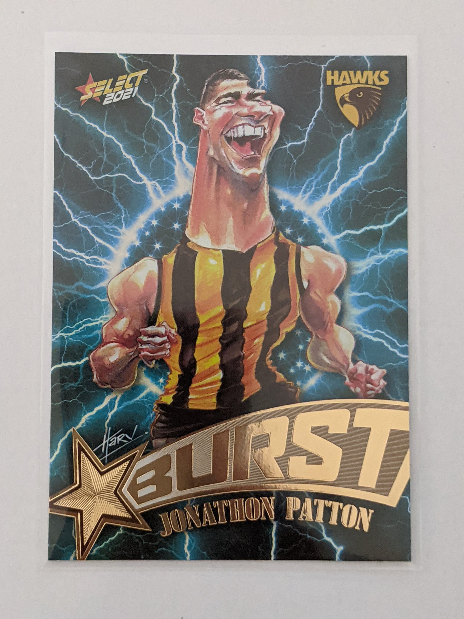 2021 AFL Select Footy Stars Lightning Burst Jonathon Patton Hawthorn 199/210