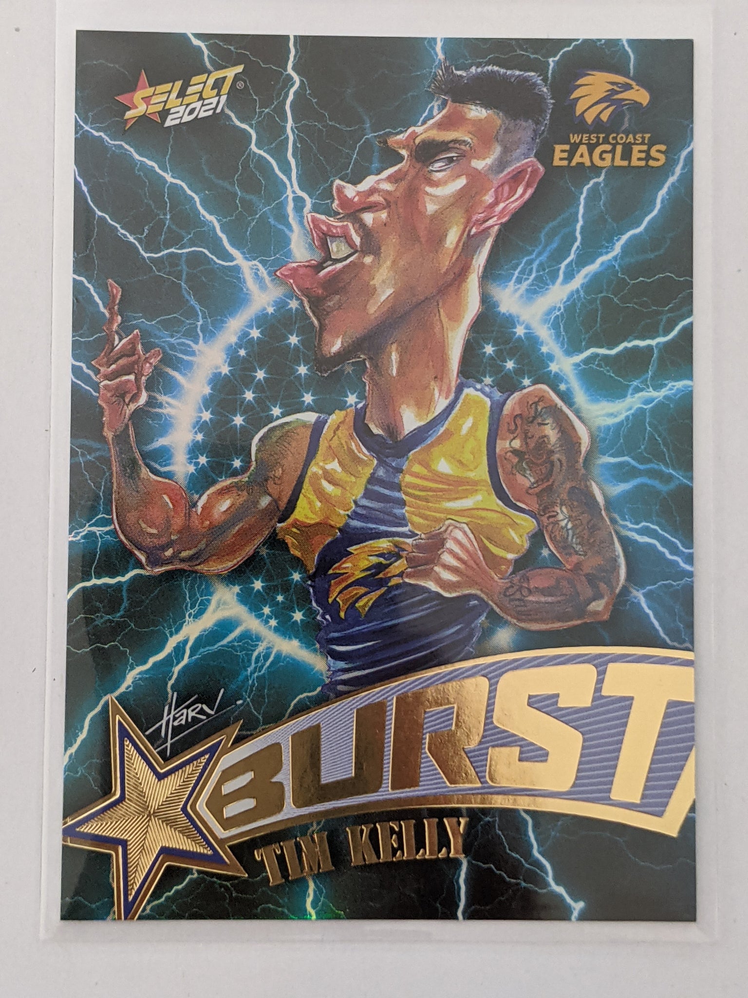 2021 AFL Footy Stars Lighting Burst Tim Kelly West Coast Eagles 127/210