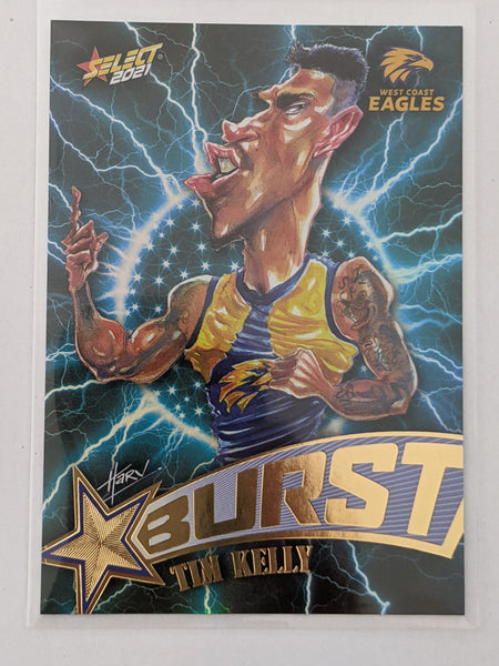 2021 AFL Footy Stars Lighting Burst Tim Kelly West Coast Eagles 127/210