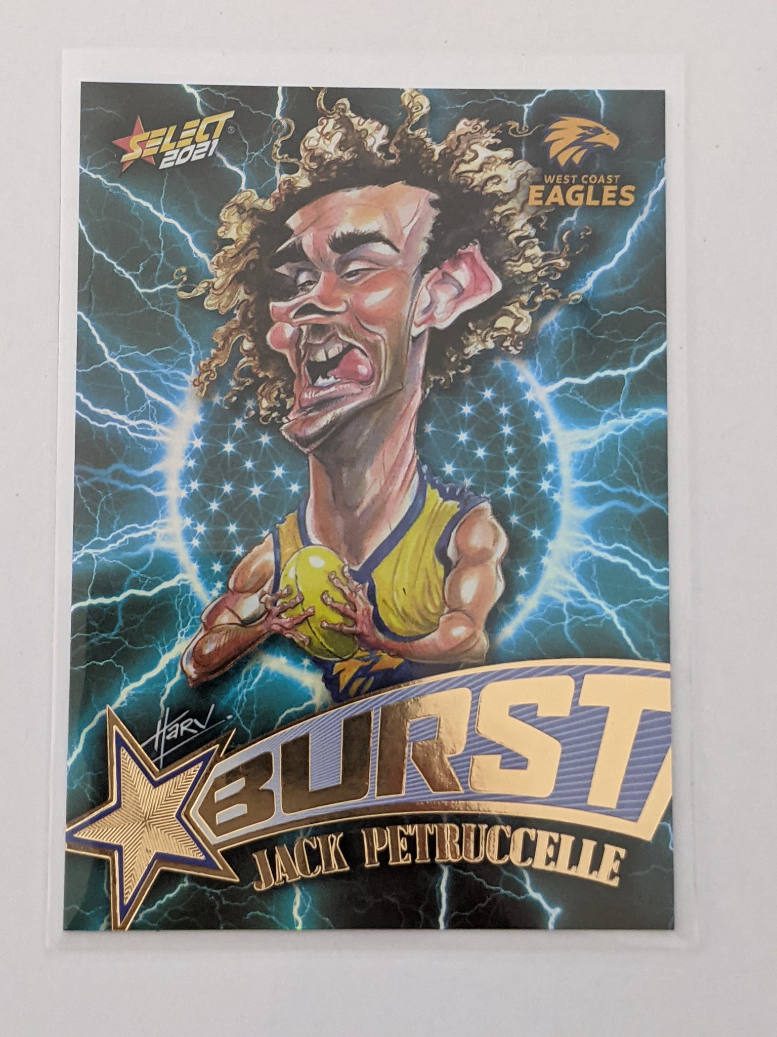 2021 AFL Footy Stars Lightning Burst SBL68 Jake Petruccelle West Coast 11/210