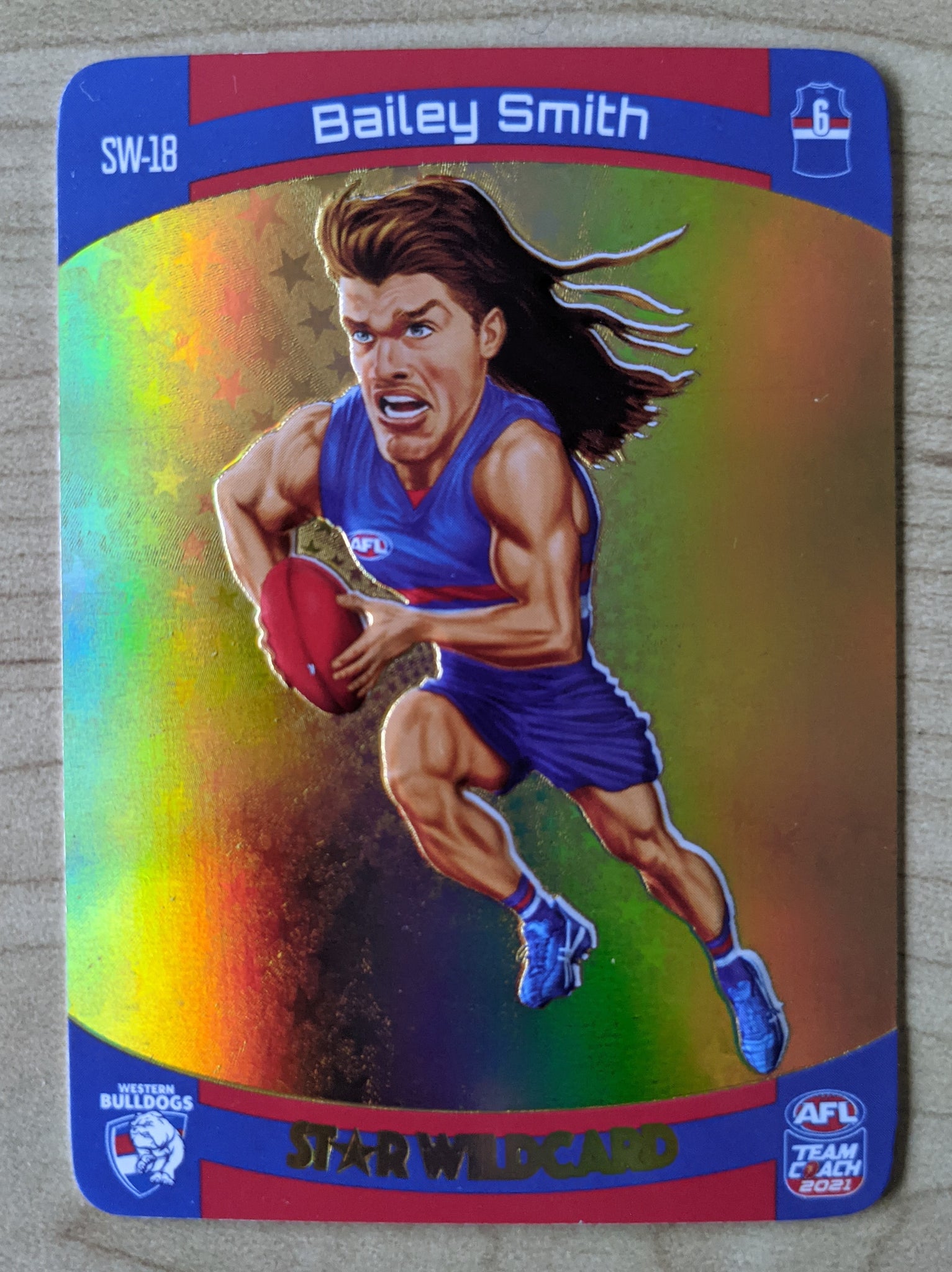 2021 AFL Teamcoach Gold Star Wildcard Bailey Smith SW-18 Western Bulldogs