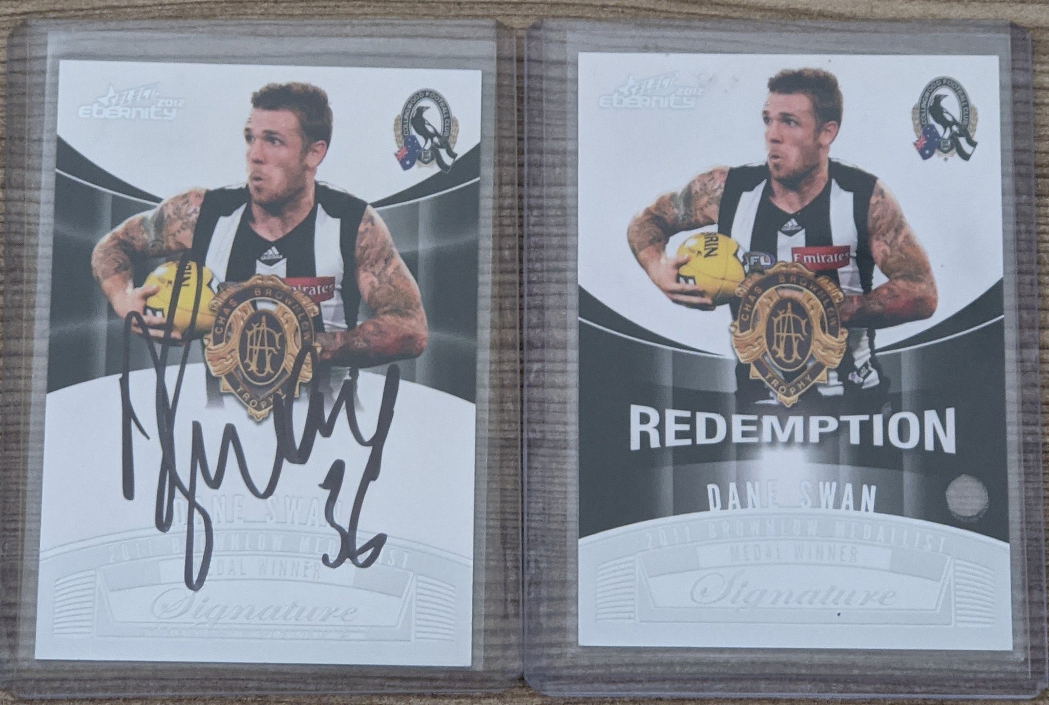 2012 AFL Select Eternity Dane Swan Brownlow Medal Signature Redemption Collingwood