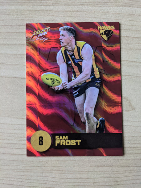 2021 AFL Select Prestige Red Parallel Hawthorn Sam Frost 84/210
