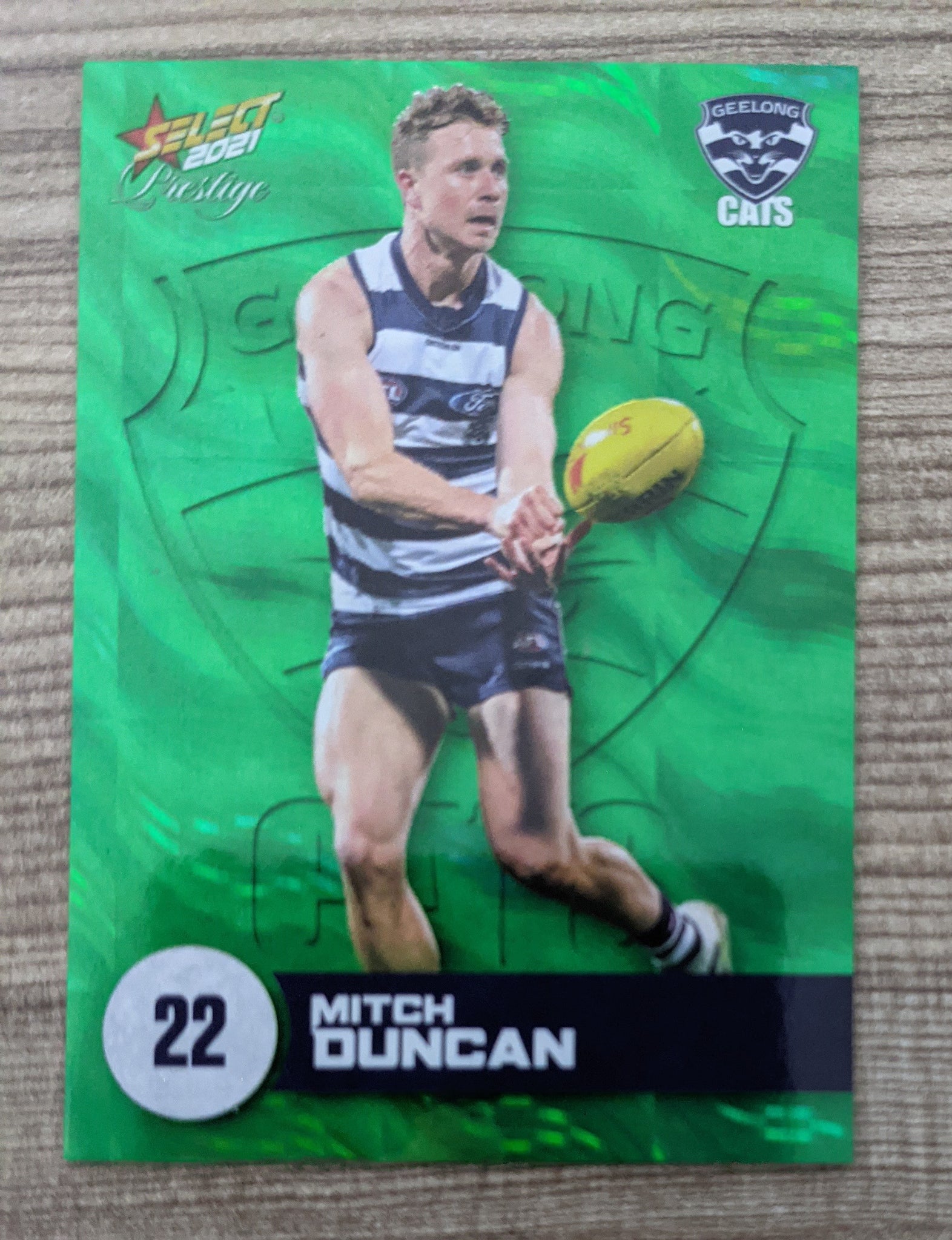 2021 AFL Select Prestige Green Parallel Geelong Mitch Duncan 13/60