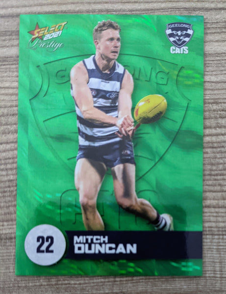 2021 AFL Select Prestige Green Parallel Geelong Mitch Duncan 13/60