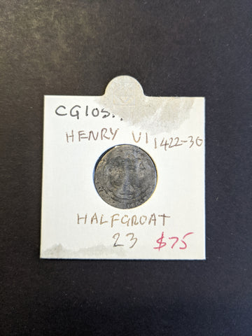 Great Britain 1422-30 Henry VI Silver Half Groat