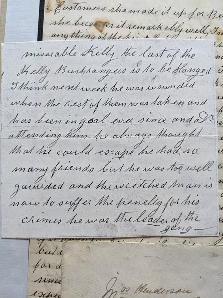 NSW New South Wales 1880 Broughtons Creek Letter mentions Ned Kelly