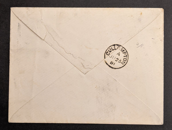 Great Britain 1d Inland Revenue Wellington to Cullompton Postal Fiscal Rare