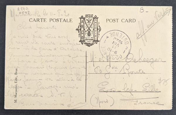 Olympics 1920 Olympic Games Antwerp Belgium Postmark on Postcard