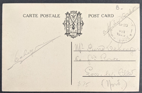 Olympics 1920 Olympic Games Antwerp Belgium Commemorative Postmark on Front of Postcard