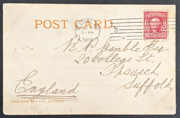 USA 1904 St Louis Olympic Games Palace of Mines Postcard