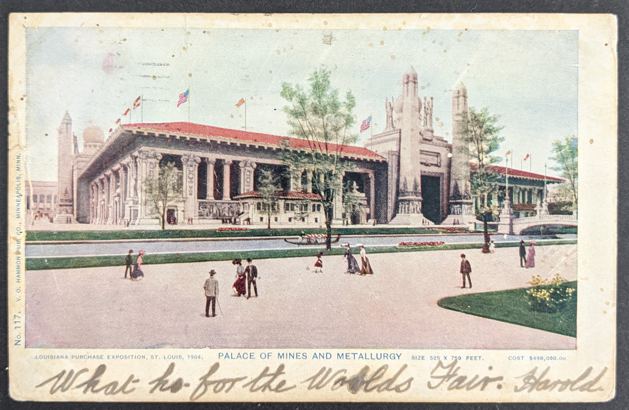USA 1904 St Louis Olympic Games Palace of Mines Postcard