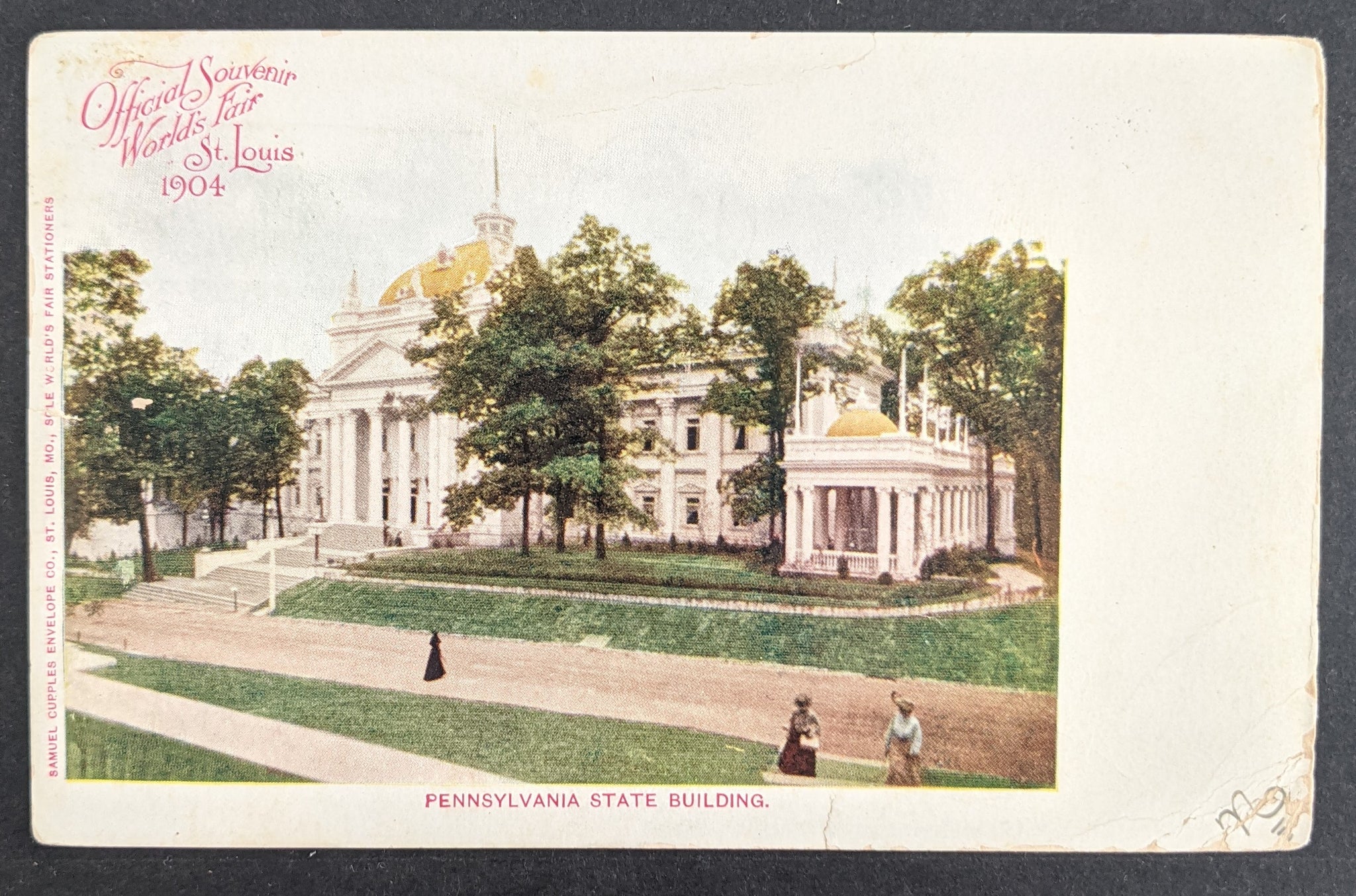 USA 1904 St Louis Olympic Games World Fair Pennsylvania State Building Postcard