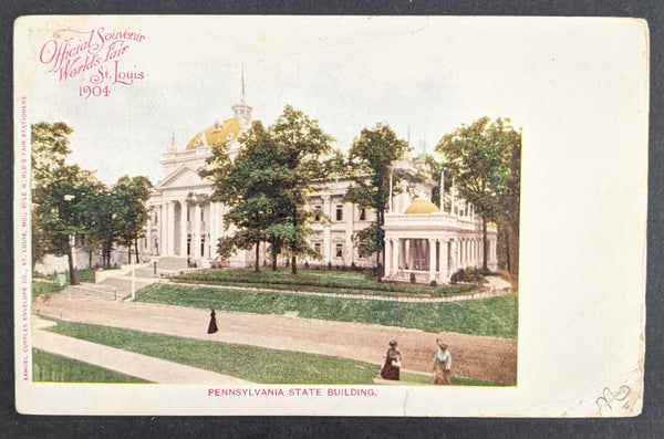 USA 1904 St Louis Olympic Games World Fair Pennsylvania State Building Postcard