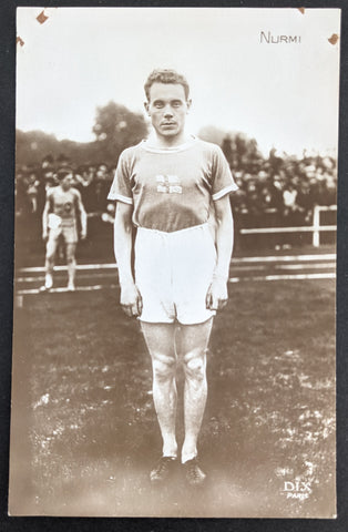 France 1924 Paris Olympic Games Athlete Portrait Postcard Nurmi