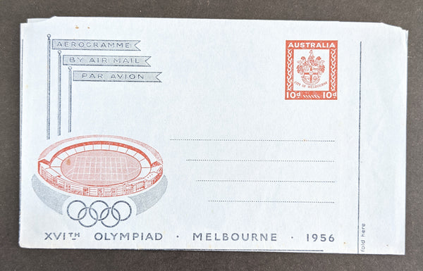 Australia 1956 Melbourne Olympic Games Aerogramme Air Mail