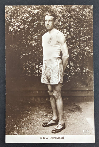 France 1924 Paris Olympic Games Athlete Portrait Postcard Geo Andre