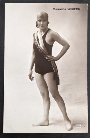 France 1924 Paris Olympics Olympic Games Postcard Athlete Portrait Suzanne Wurtz