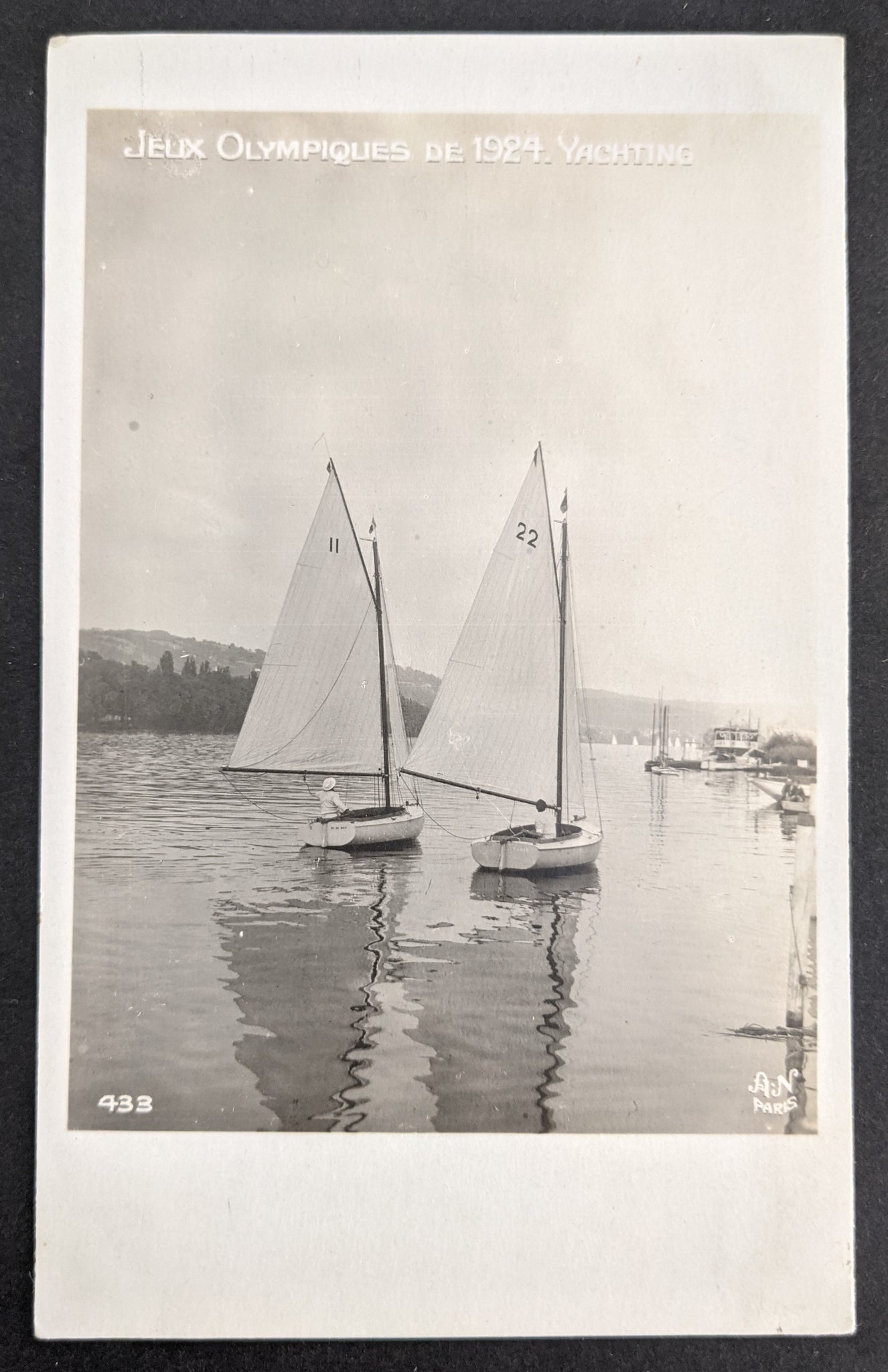 France 1924 Paris Olympic Games Postcard Yachting Sailing