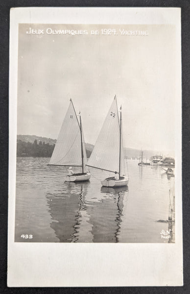 France 1924 Paris Olympic Games Postcard Yachting Sailing