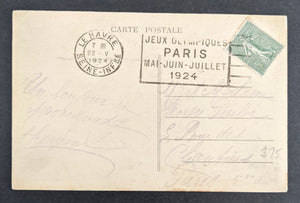 Olympics 1924 Olympic Games Paris France Slogan Postcard La Grande Rue