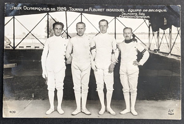 France 1924 Olympics Olympic Games Paris France Fencing Postcard