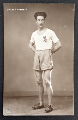 France  1924 Paris Olympics Olympic Games Postcard Athlete Portrait Victor Branca