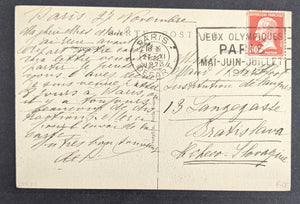 France 1924 Paris Olympics Olympic Games France CDS & Slogan Cancel Hotel Postcard