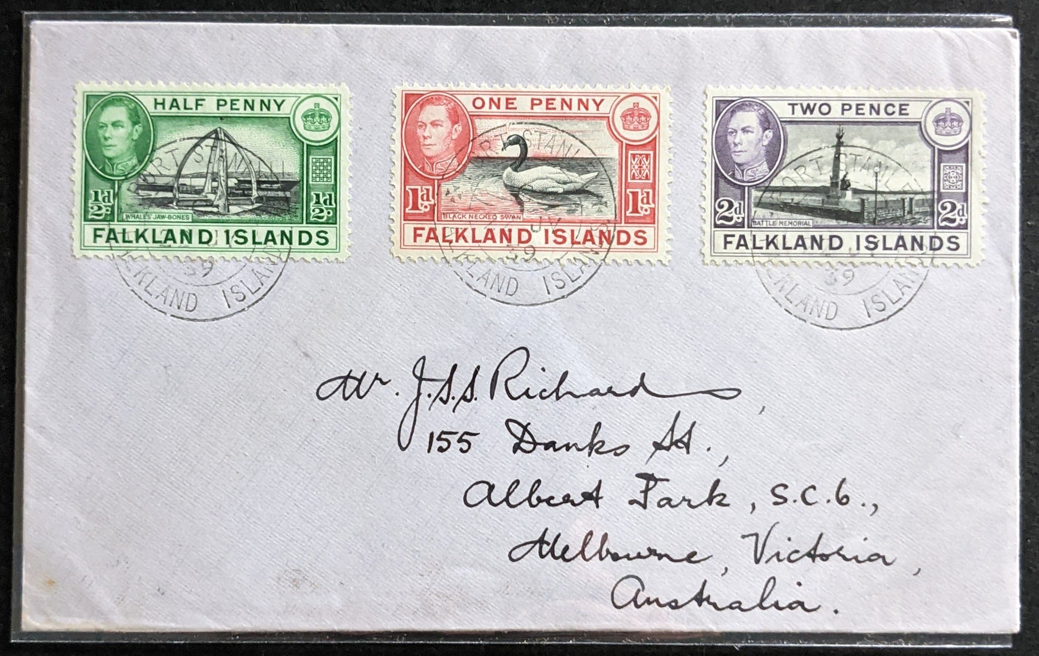 Falkland Islands Stamps on Cover to Melbourne Australia
