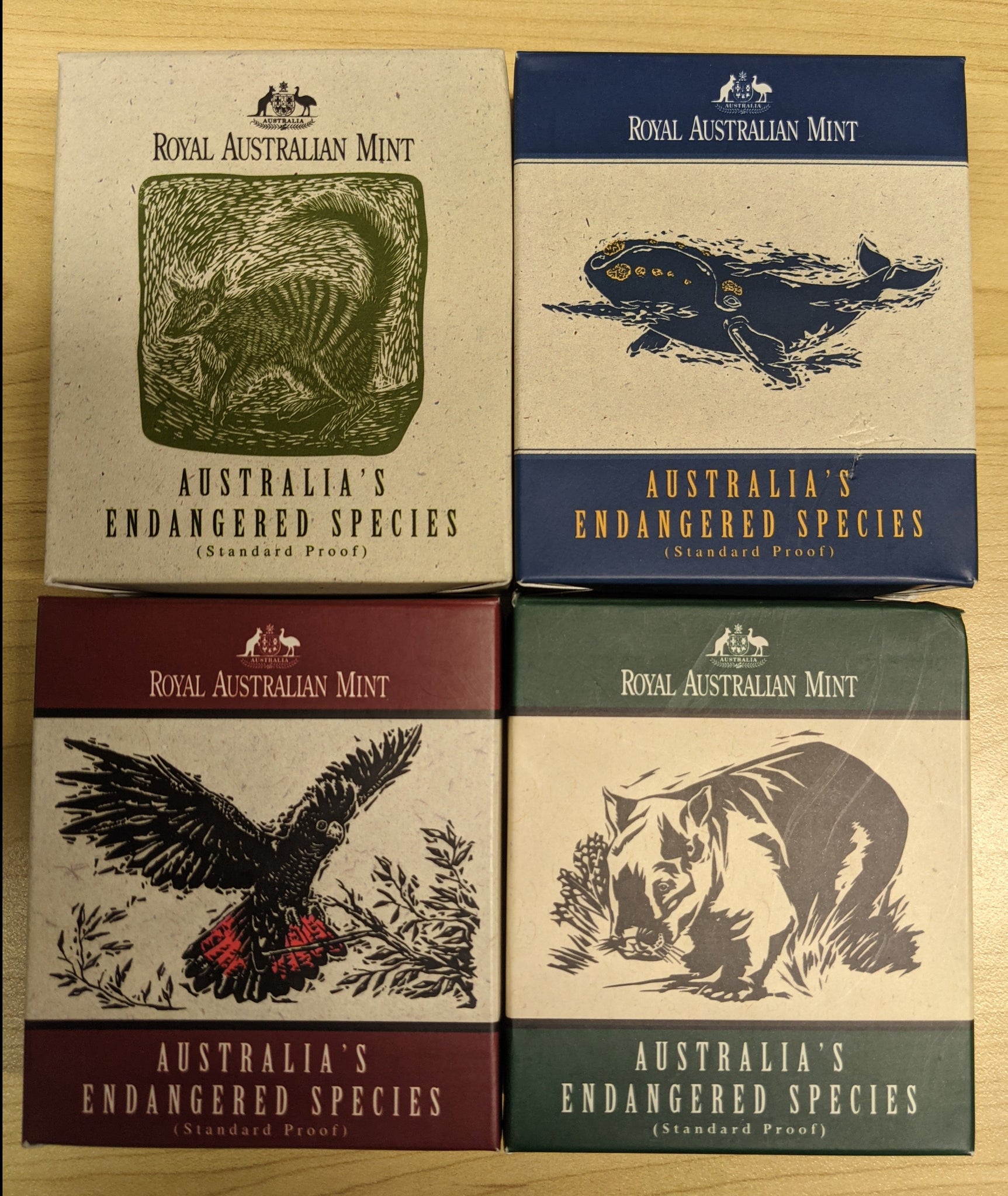 Royal Australian Mint $10 Australia's Endangered Species Set of 4 95-98 Silver Proof Coins