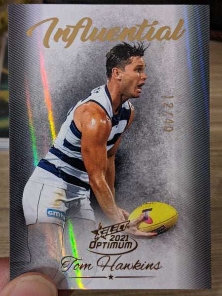 2021 AFL Select Optimum Influential Tom Hawkins Geelong 12/40.