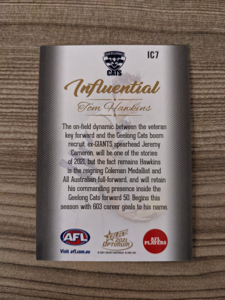 2021 AFL Select Optimum Influential Tom Hawkins Geelong 12/40.