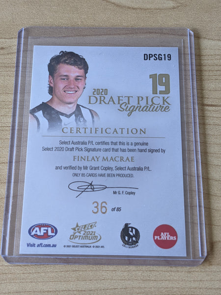 2021 AFL Select Optimum DPSG19 Finlay Macrae 36/85