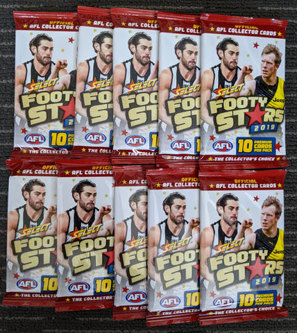 2019 10 x AFL Select Footy Stars Packets