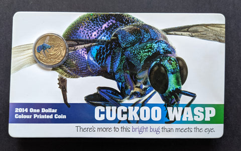 Australia 2014 Royal Australian Mint $1 Coloured Coin Cuckoo Wasp