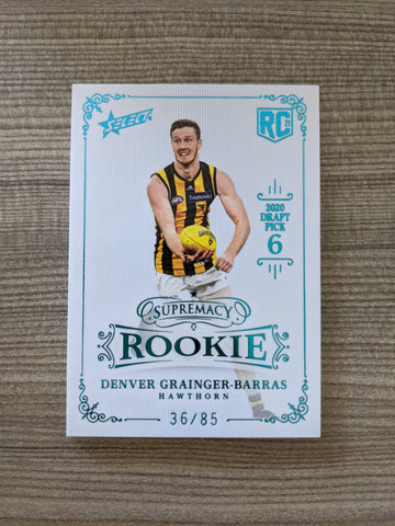 2021 AFL Select Supremacy Rookie Denver Grainger-Barras Hawthorn 36/85
