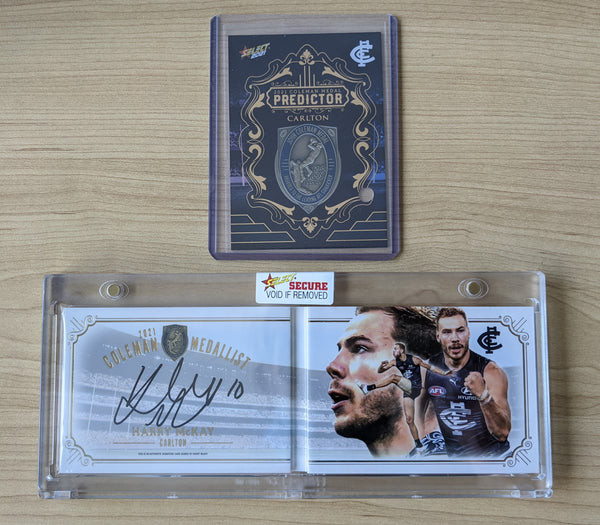 2021 AFL Select Footy Stars Coleman Medalist Booklet Harry McKay Carlton