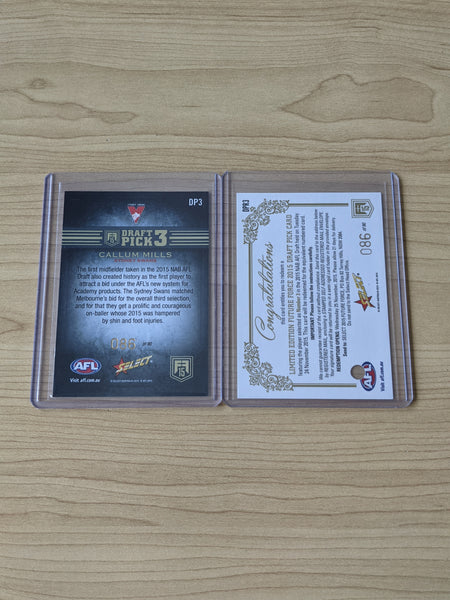 2015 AFL Select Future Force Draft Pick 3 Callum Mills Sydney