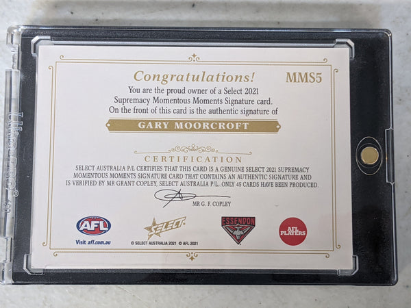 2021 AFL Select Supremacy Momentous Moments Signature Gary Moorcroft