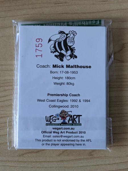 AFL 2010 WEG Art Premiership Card Set Collingwood
