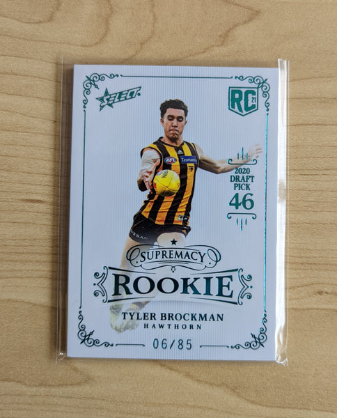 2021 AFL Select Supremacy Rookie Tyler Brockman Hawthorn Low Number 06/85