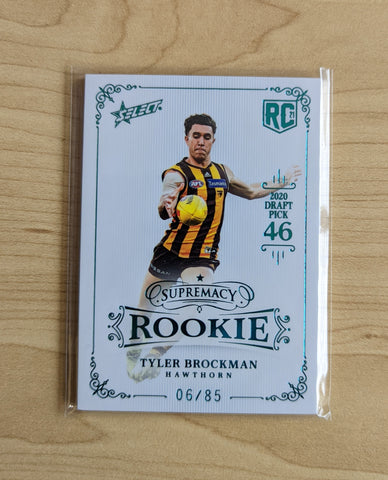 2021 AFL Select Supremacy Rookie Tyler Brockman Hawthorn Low Number 06/85
