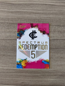 2022 AFL Select Footy Stars Spectrum Redemption 5 Carlton Low 007/125