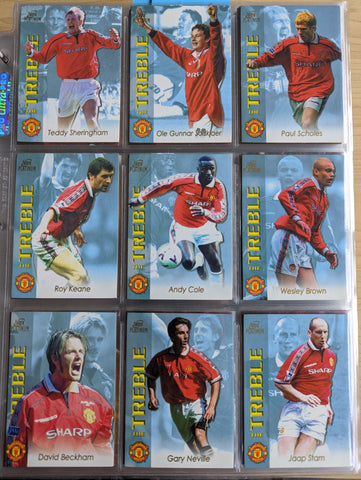 1999 Soccer Football Futera The Treble Manchester United Card Set
